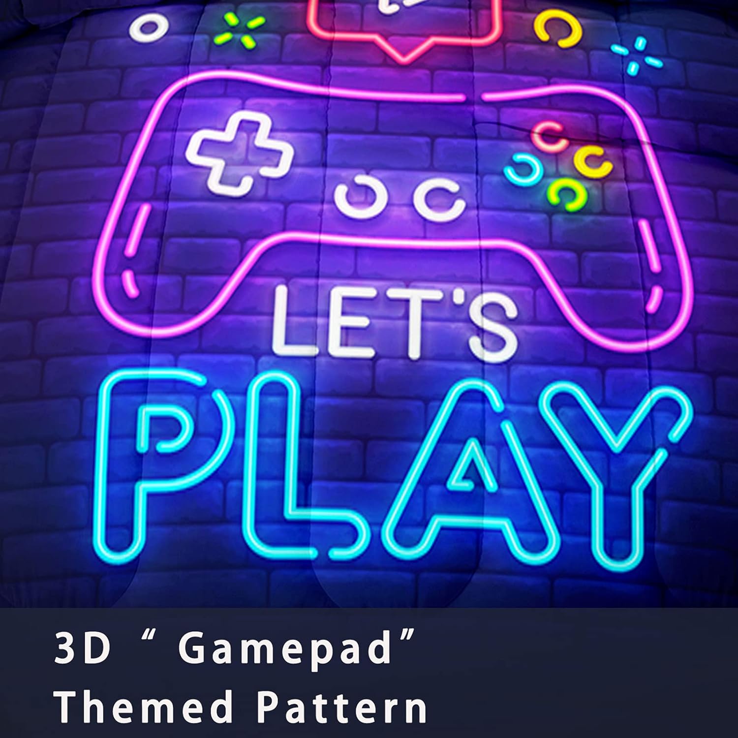 NINENINE Gaming Comforter Sets for Boys, Kids Gaming Bedding Set, Boys Twin Bedding Sets with 1 Comforter 1Pillowcase - Image 6