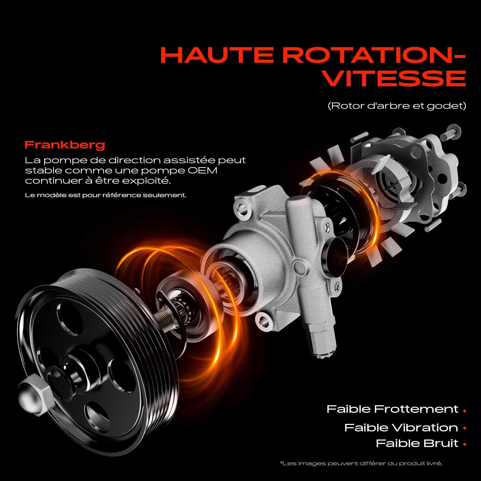 Frankberg 1x Pompe de Direction assistée Compatible avec 206 CC 2D 1.6L 2.0L 2000-2007 206 Hatchback 2A/C 1.1L-2.0L 1998-2009 206 Berline 1.4L 1.6L 2007-2008 Remplacer# 4007Z4