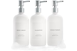 Stylish Dispensador para Shampoo y Acondicionador Set de 3 - Bonitas Botellas...