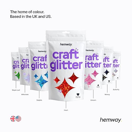 Miniatura 6 de Hemway - Brillantina de figuras para manualidades, decoración, arte, artesanías, belleza, cuerpo y cosméticos