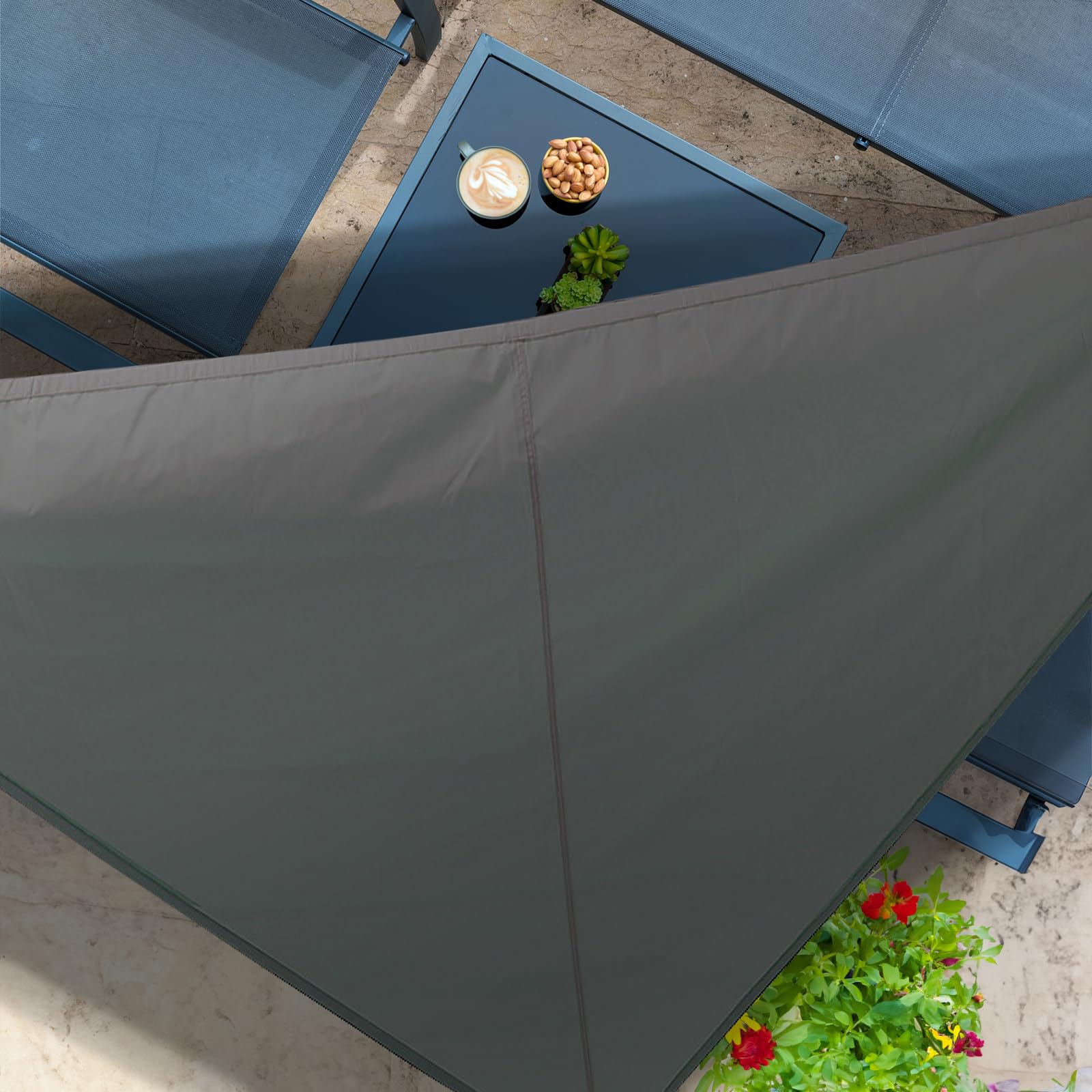 SVITA Zonnezeil Driehoekig - Waterdicht 160g/m² UV B Zon Bescherming Tuin Balkon Bevestiging Donkergrijs 3 6x3 6x5 1m 1074434564