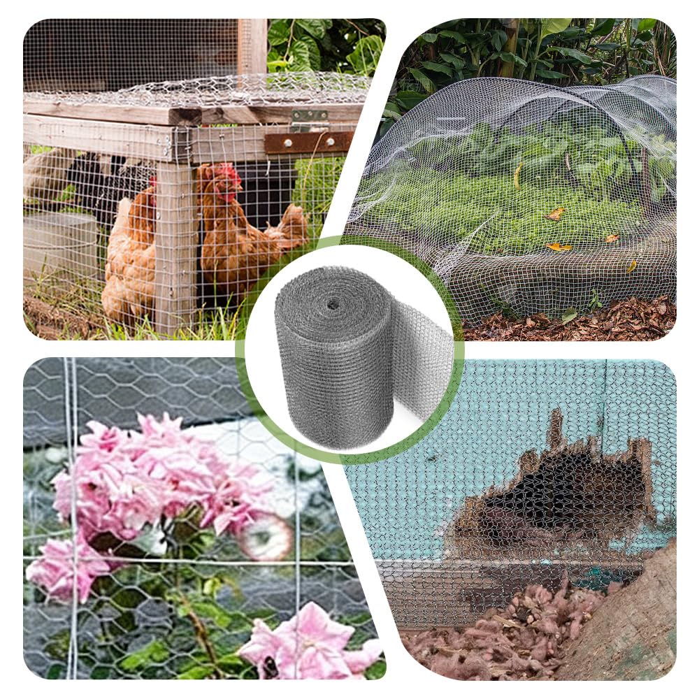 SKIKHN Malla de Alambre de Acero Inoxidable, 12,7 cm X 12 M Malla Metálica Tejido Roedores, Malla Metalica Fina, para Agujeros de Construcción, Proteger las Plantas y Bloquear Huecos — view 6