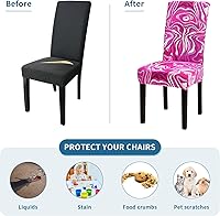 Vista 71 de Juego de 6 fundas elásticas para sillas de comedor, extraíbles y lavables, para sillas de comedor, hotel, ceremonia