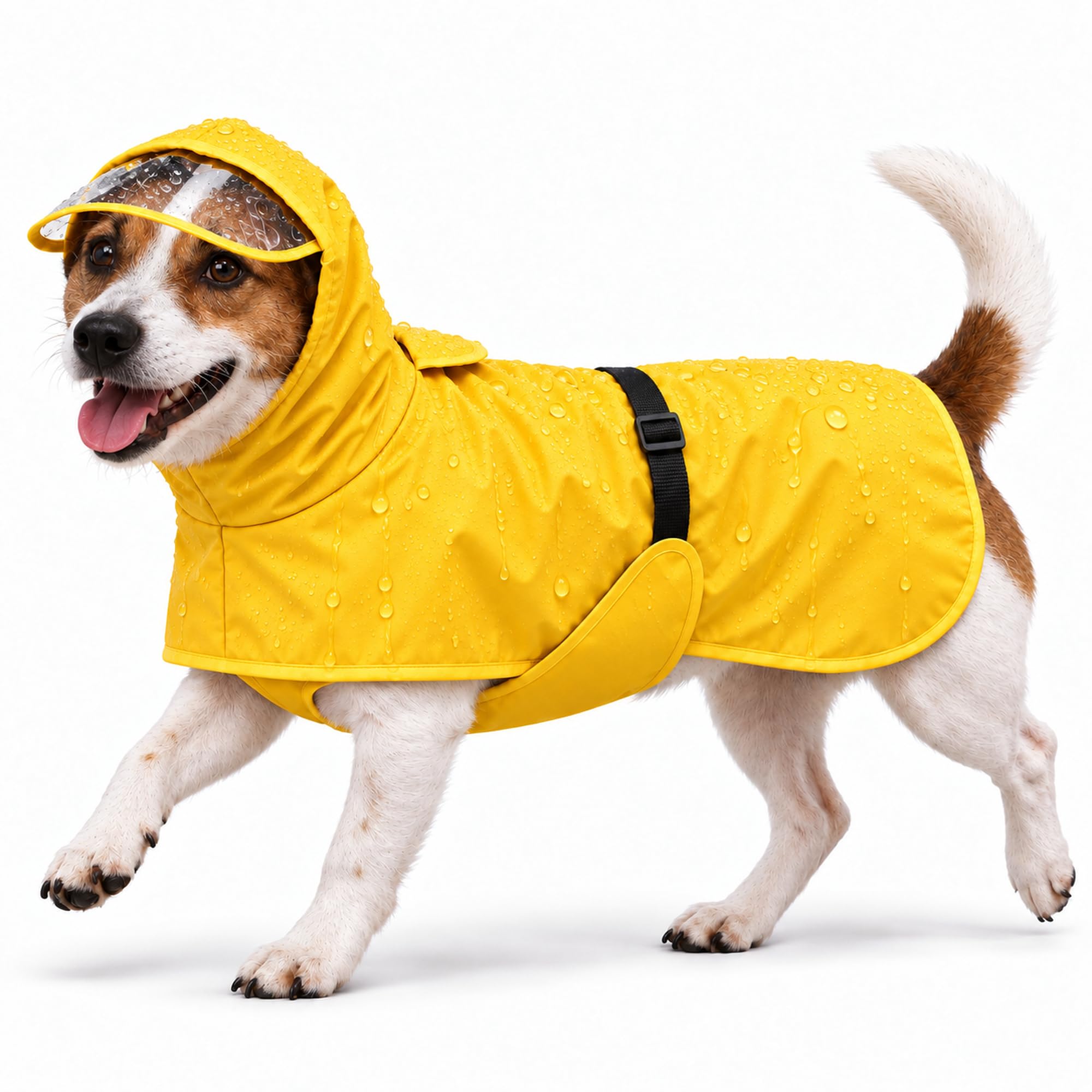Dog Raincoat, Waterproof Dog Coat for Medium/Large Dogs (Yellow)