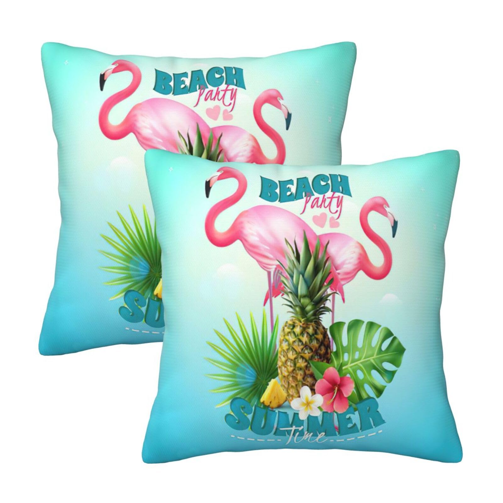 Kfjghhl Tropical Flamingo Throw Pillow Covers Decorative Farmhouse Couch Pillow Case 4 Sizes Square Cushion Pillcase