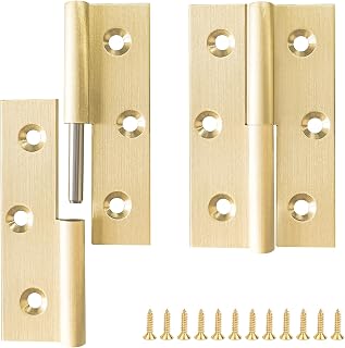 Hebescharnier, 2 Stück, massives Messing, rechts abnehmbares Scharnier, für Fenster, Tür, Tor (Rechtshänder)