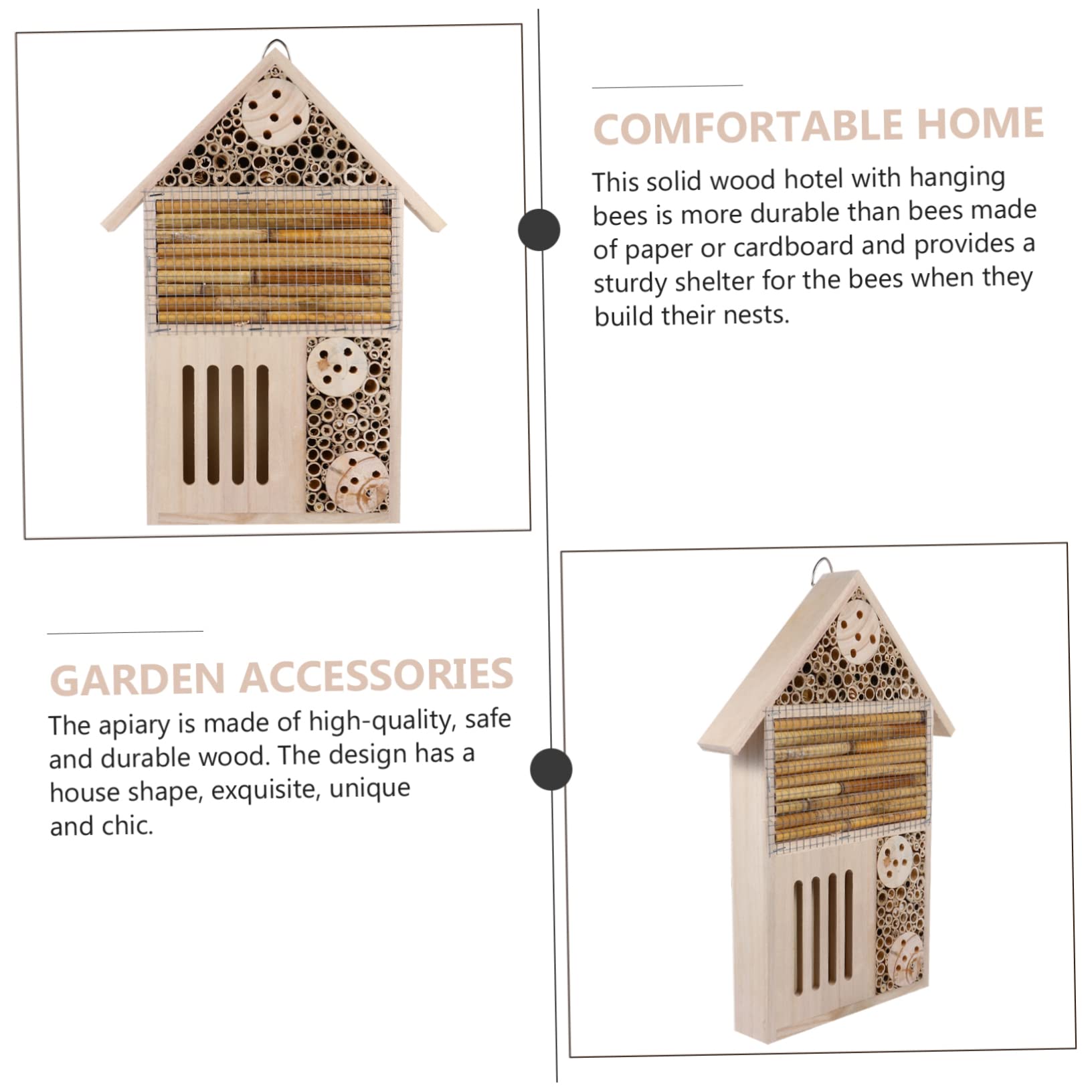 Casetta per Insetti in Materiale Sintetico Beige Design Unico, Rifugio Accogliente per Api e Insetti come Decorazione per Giardino e Casa