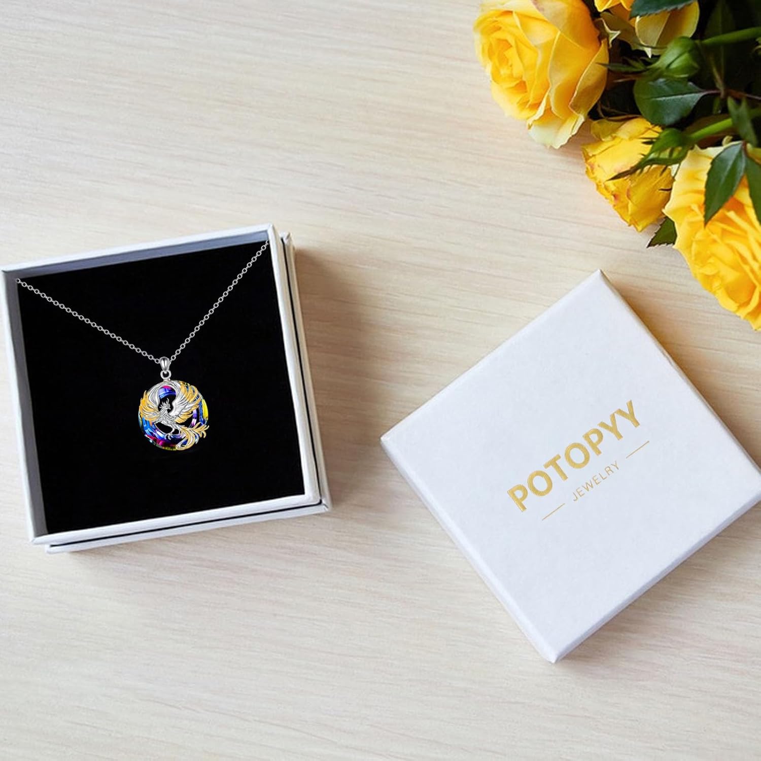 Phoenix Necklace 925 Sterling Silver Crystal Necklace Pendant Phoenix Rising Jewelry Christmas Gifts for Women - Image 8