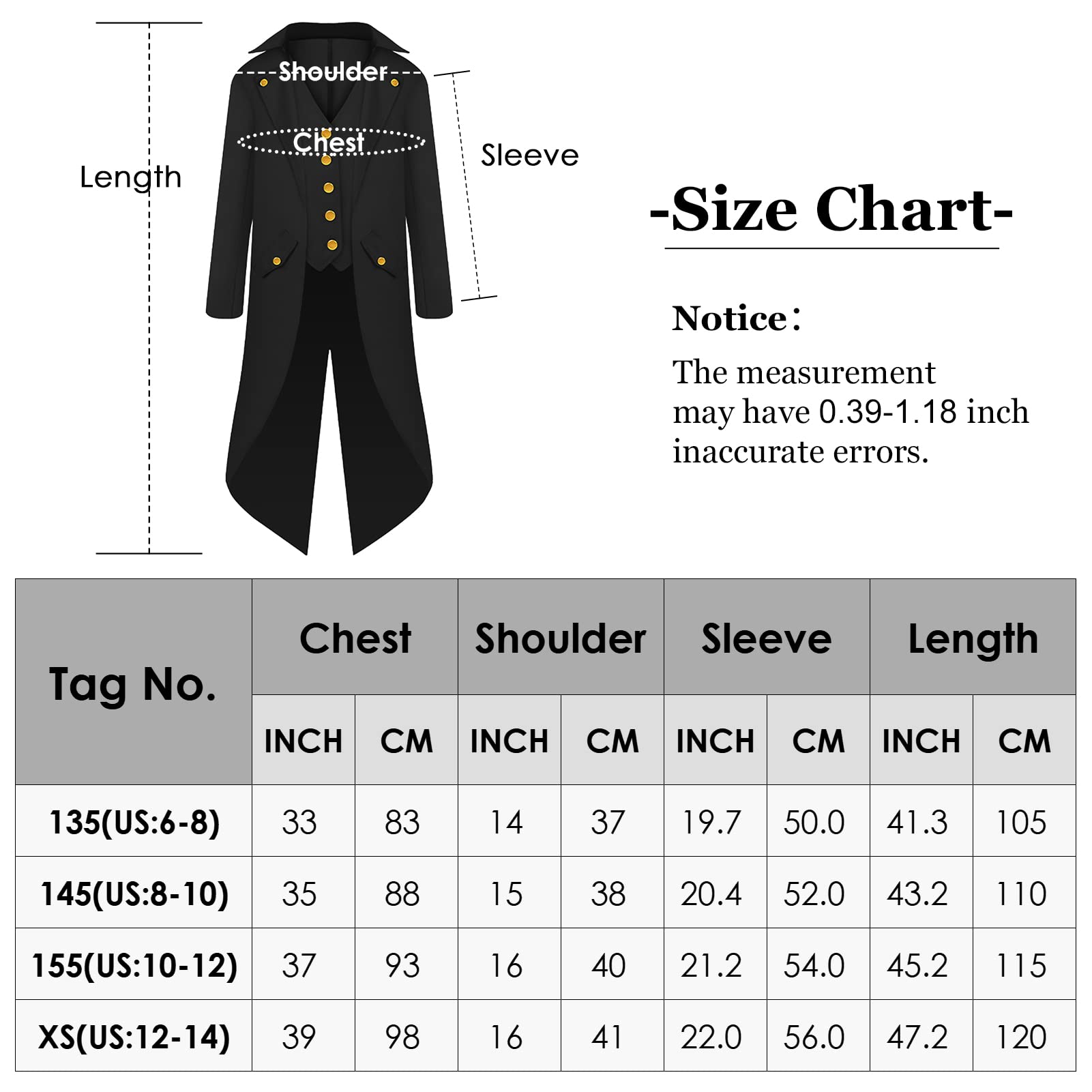 AIEOE - Abrigo steampunk para niño, estilo gótico, renacentista, victoriano, pirata, vikingo, disfraz para carnaval, fiesta, cosplay, manga larga, chaqueta vintage para niño