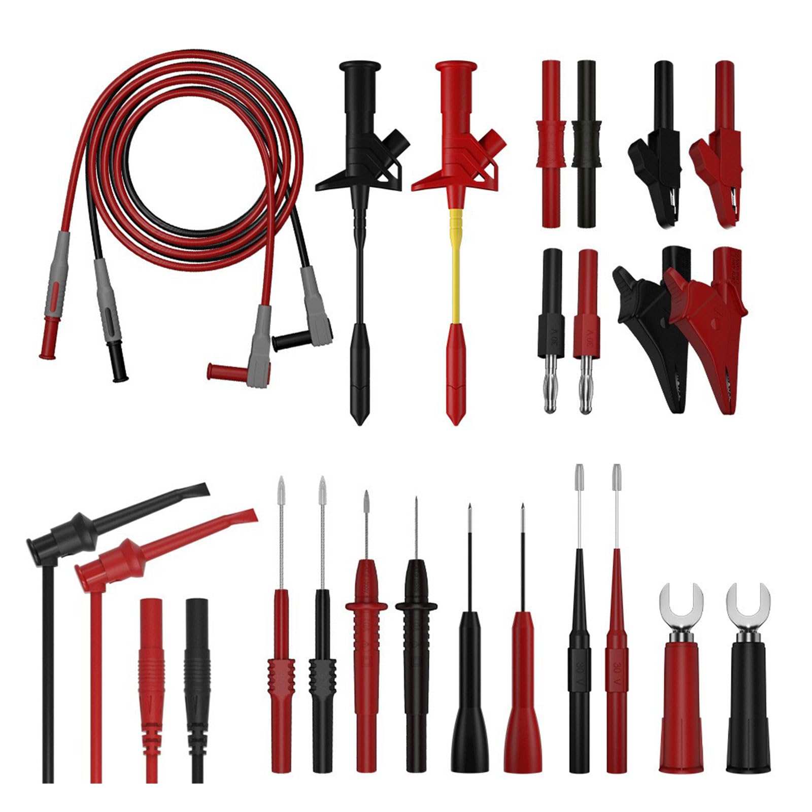 Kfwfuaee 25Pcs Multimeter Test Lead Clip Clip Test Tweezers Test With Wire Piercing Probe Set For Digital Multimeter Test
