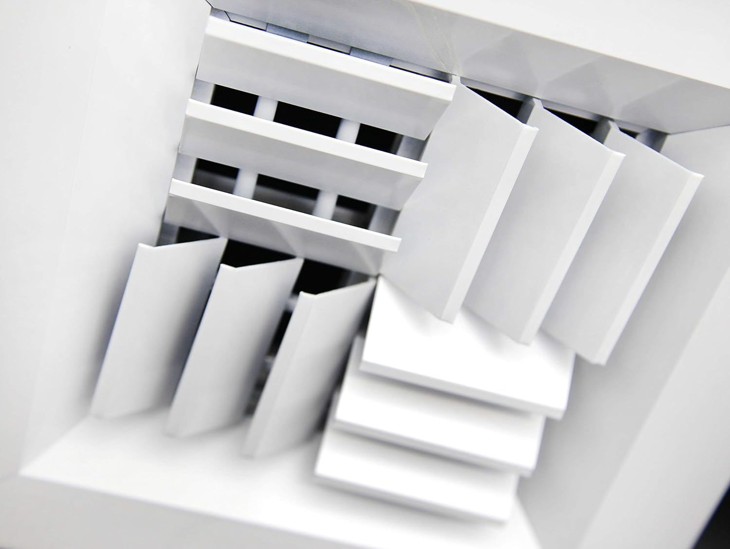 8" w X 8" h Extruded Aluminum Adjustable Core Mount Supply Ceiling HVAC Air Grille – Interchangeable: 1-Way
