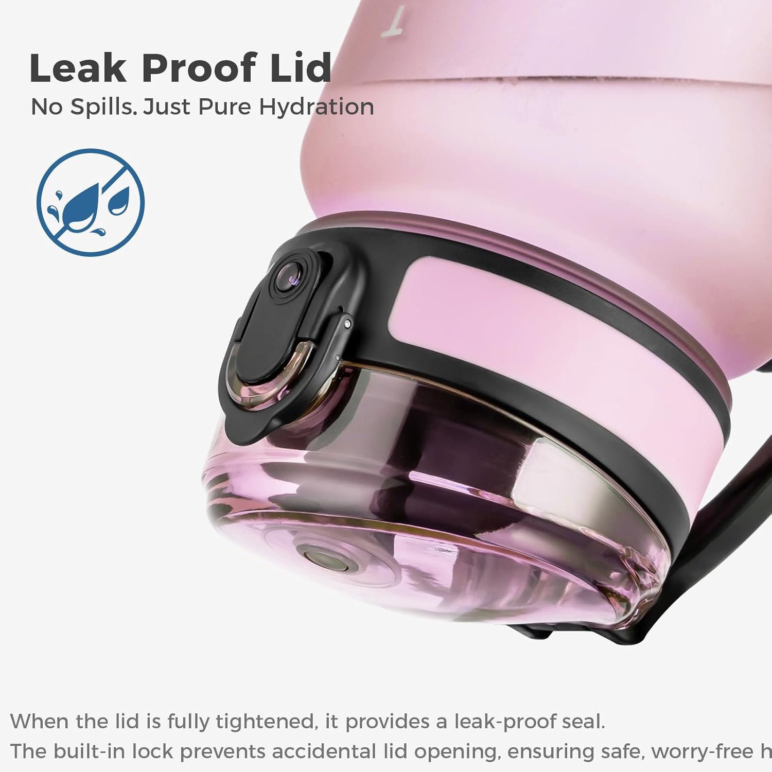 32oz Water Bottle with Chug Lid, Frosted & Clear Tritan BPA-Free, Leakproof, Wide Mouth, Portable Sports Water Bottle for Gym, Office, Travel, Outdoor (Pink) - Image 5