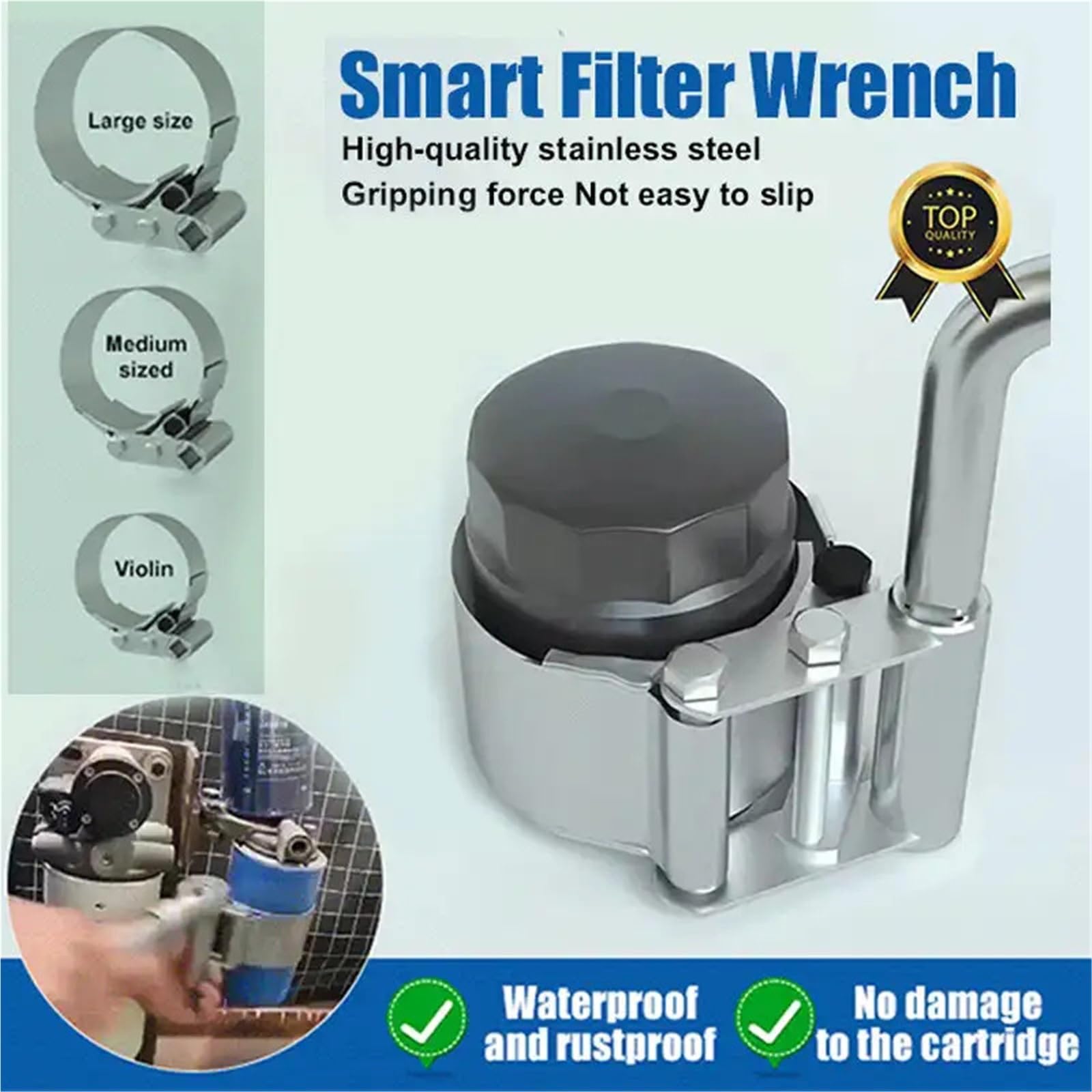 Llave Filtro Aceite Llave for filtro de aceite | Alicates de extracción de llave de filtro, herramienta de extracción antideslizante de núcleo de aceite(M)