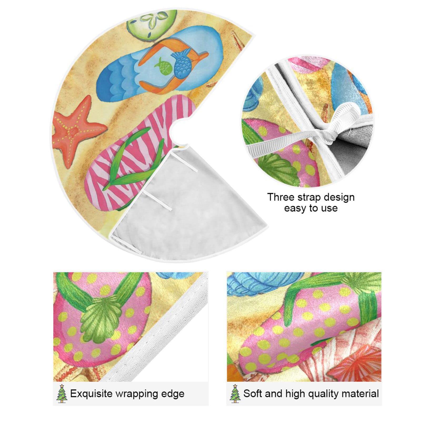 Summer Beach Flip Flops Tree Skirt 36