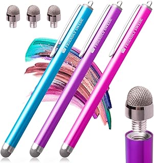 The Friendly Swede Touchpen 3 Stück Hybrid Stylus - Touchscreen Eingabestift mit austauschbarer Mikrofaserspitze für Hand...