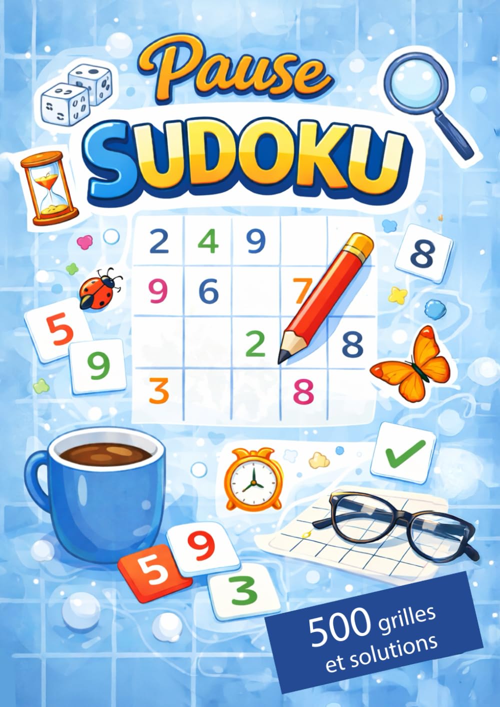 Pause SUDOKU - 500 Grilles de Sudoku pour Tous les Niveaux, Plusieurs niveaux de difficulté & solutions complètes. ( Jeu de Logique et de Mémoire ): Relèveras-tu le défi ?