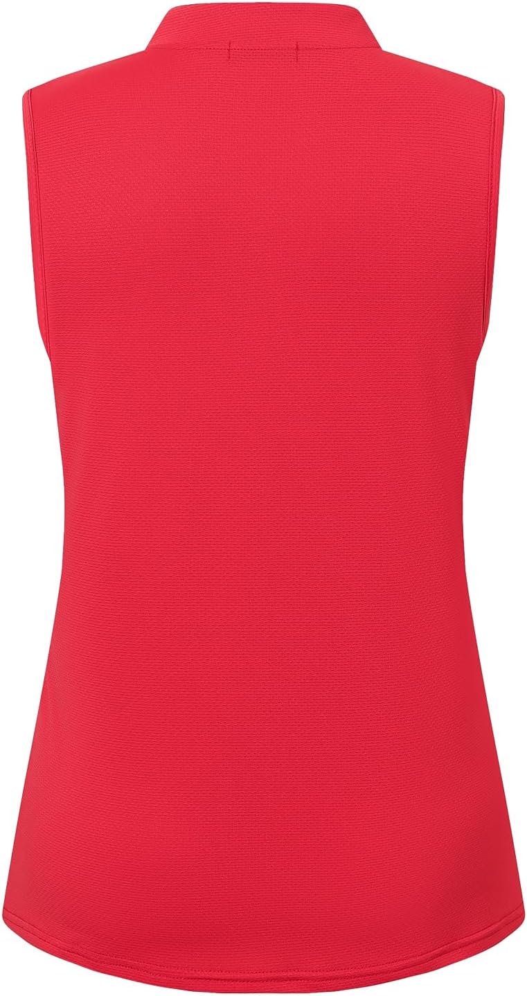 Womens Sleeveless V Neck Golf Polo Shirts - Image 2