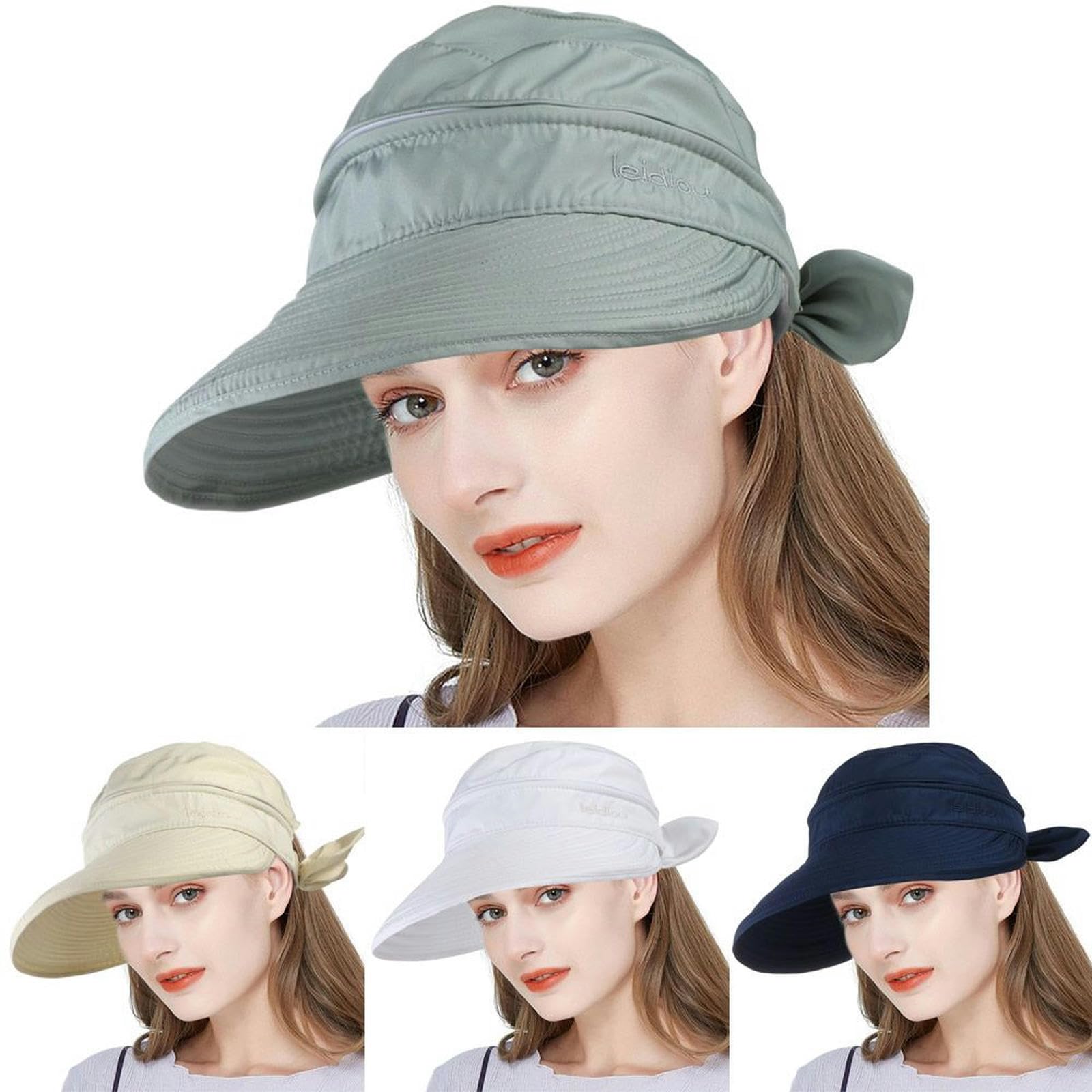 Chapeau de Soleil Protection Solaire Chapeau Femmes Larges Bordure De Soleil Visière Pliable Protection D'Été Printemps D'Été