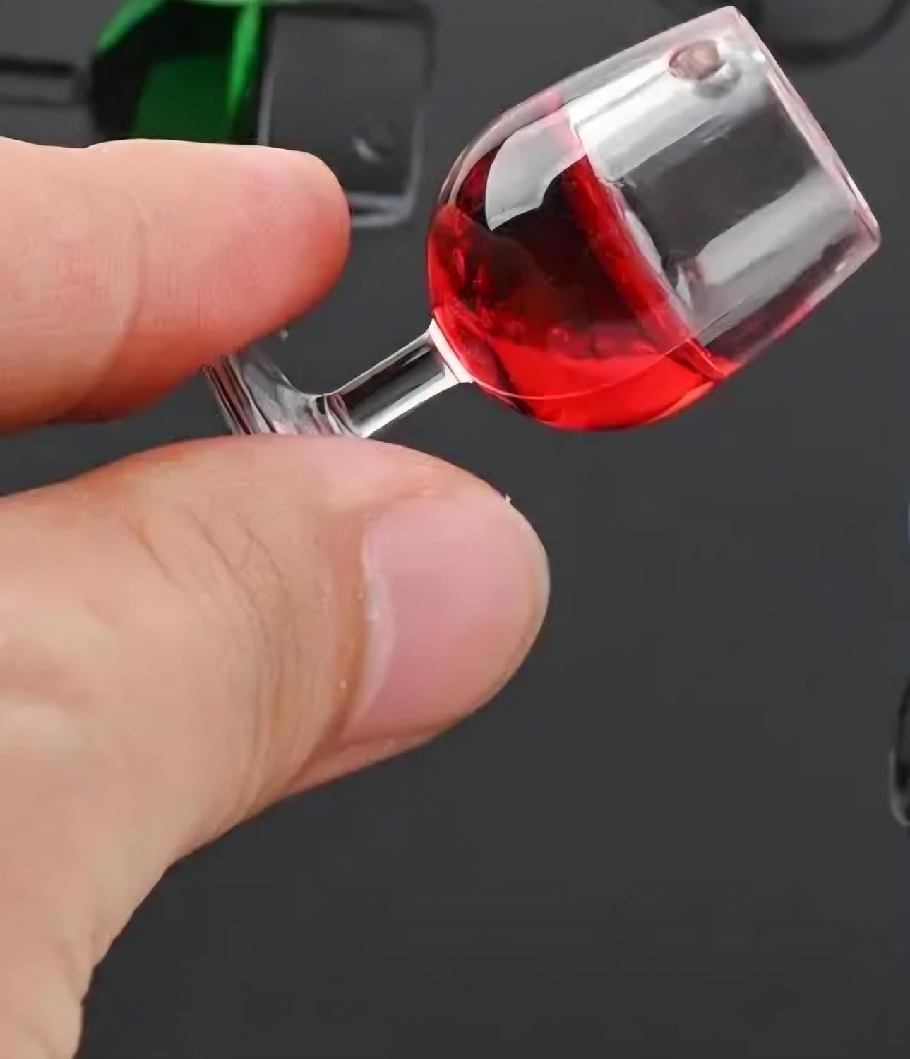 AttractionOil.com Handmade Resin Wine Glass Pendant Necklace, Red Wine Design, Black Cord with Adjustable Chain, 1.54 Inch Miniature Plastic Charm image 4