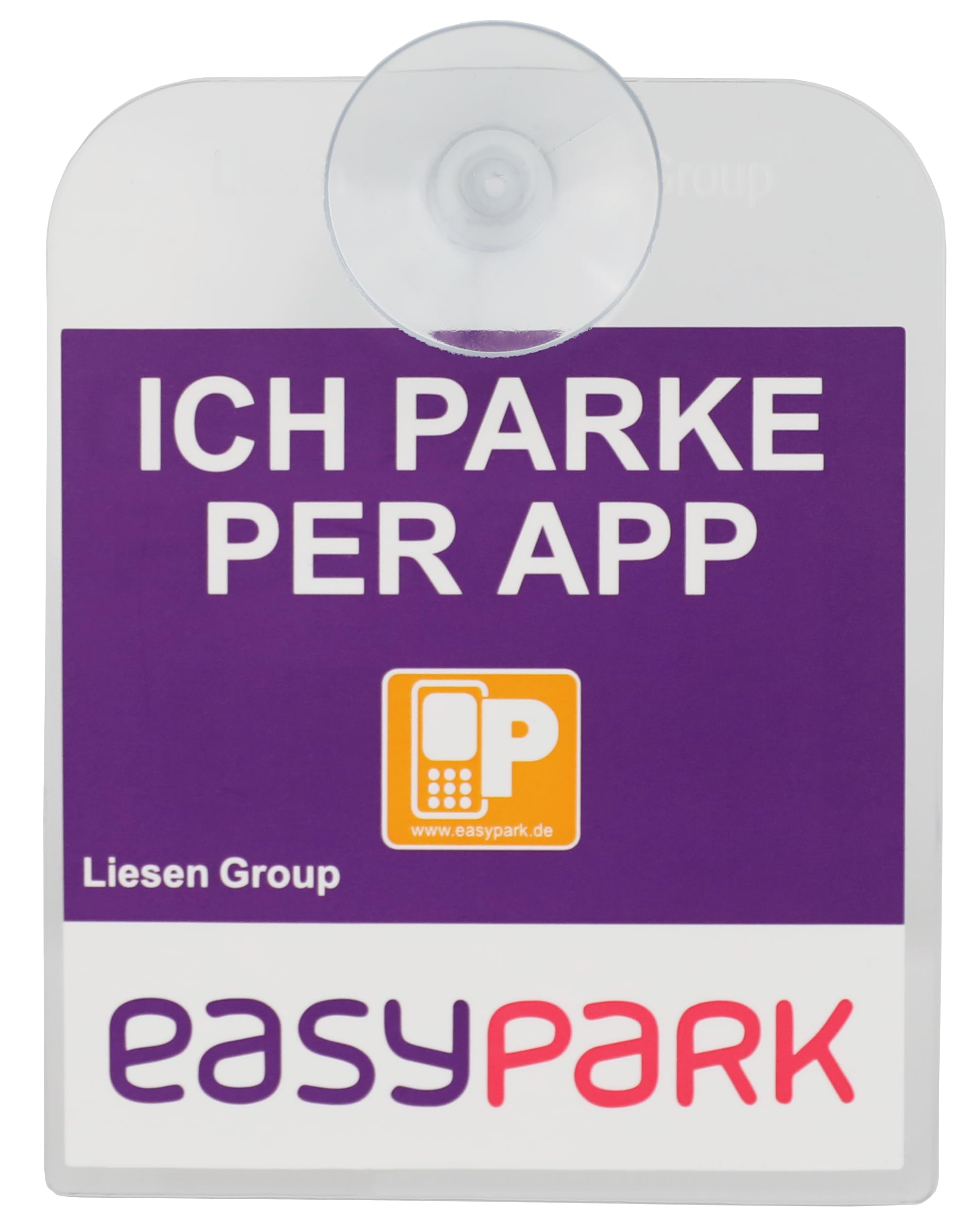 EasyPark-Park-Kunststoff-Träger mit Saugnapf und EasyPark -Aufkleber!