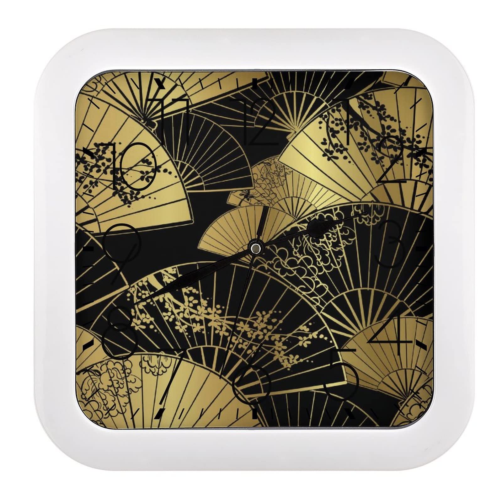 Horloge murale éventail japonais au design raffiné de 26 cm