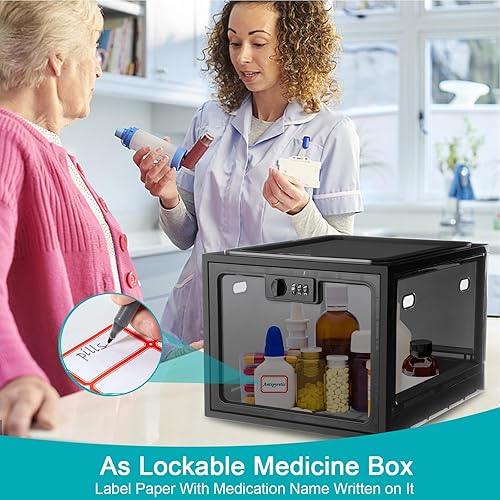 Miniatura 8 de Lalifebuss Cajas de bloqueo de combinación para artículos personales, caja de almacenamiento con cerradura para casillero de oficina, escuela,