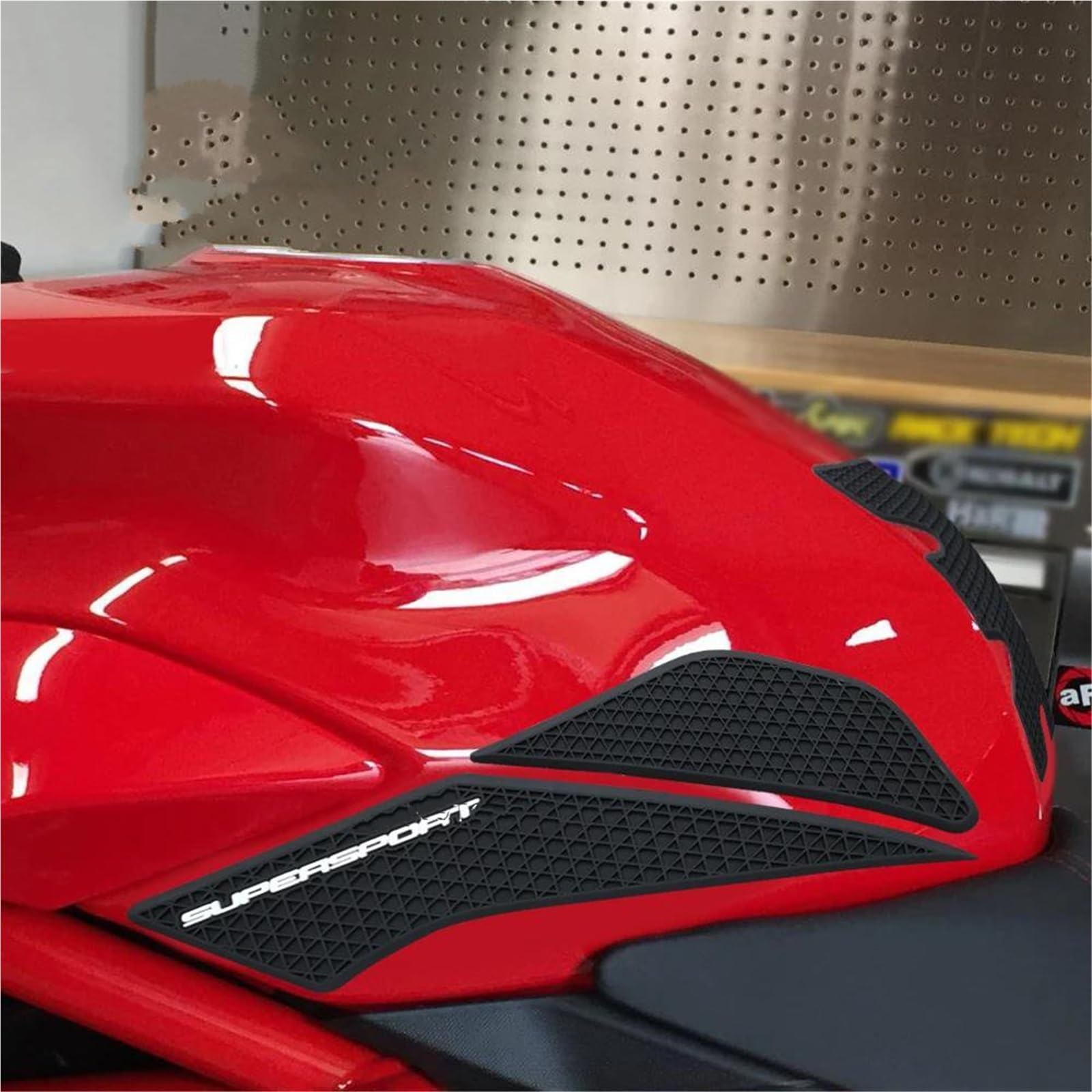 Paraserbatoio Adesivi Per Serbatoio Carburante Per Ducati SuperSport 939 950, Adesivi Per Serbatoio Carburante SuperSport 950, Adesivi Per Ginocchia Tank Pad Adesivo(NERO 1)