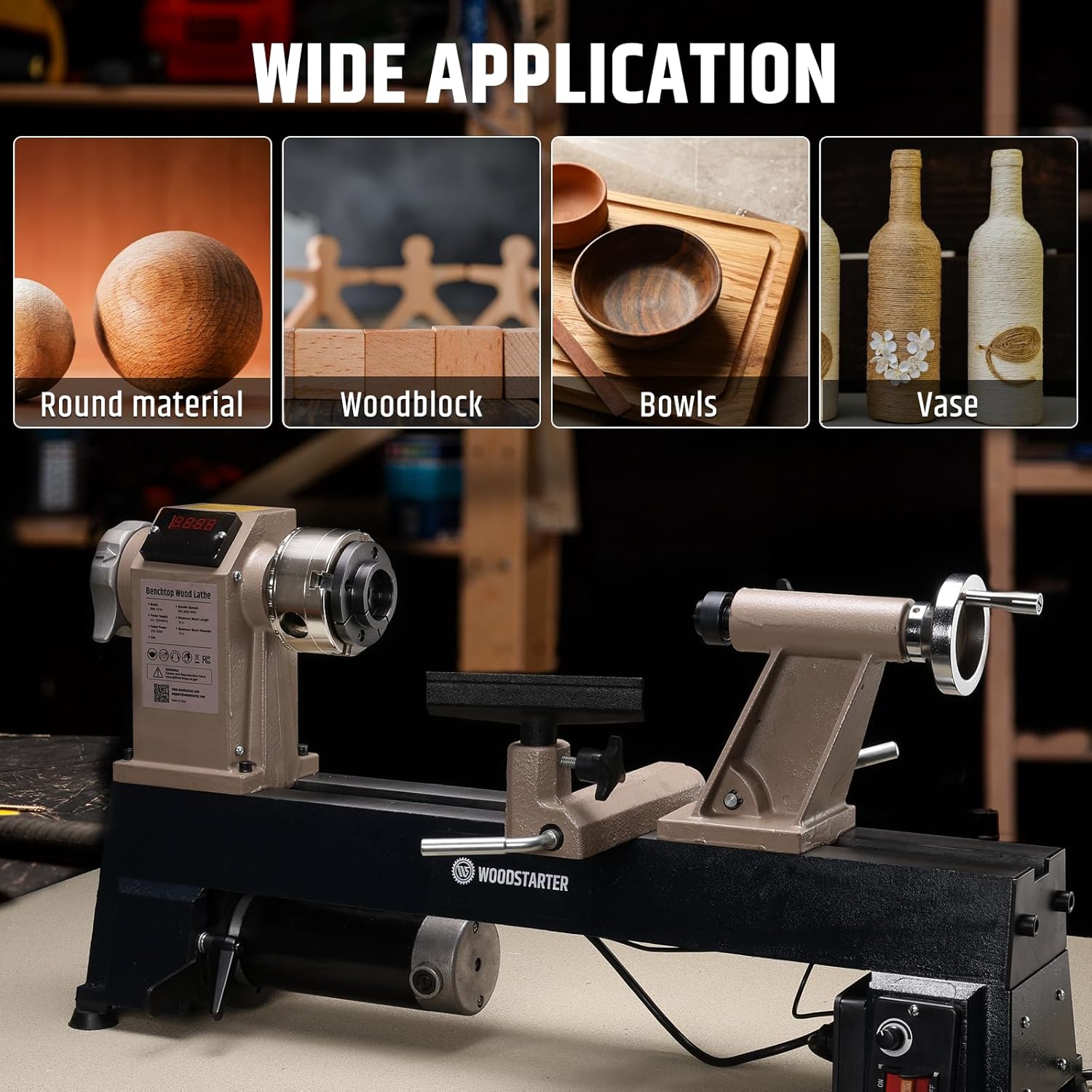 Lathe Chuck Set, 3.75" Lathe Chucks for Woodturning,1" x 8 TPI Thread, Nickel Plated Self-Centering 4 Jaw Chuck, Used to Hold Wood of Various Shapes