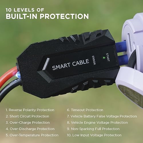 Miniatura 9 de BoostHero - Arrancador de batería portátil para automóvil, banco de energía de 6,000 mAh, linterna LED, con cables de puente inteligentes para