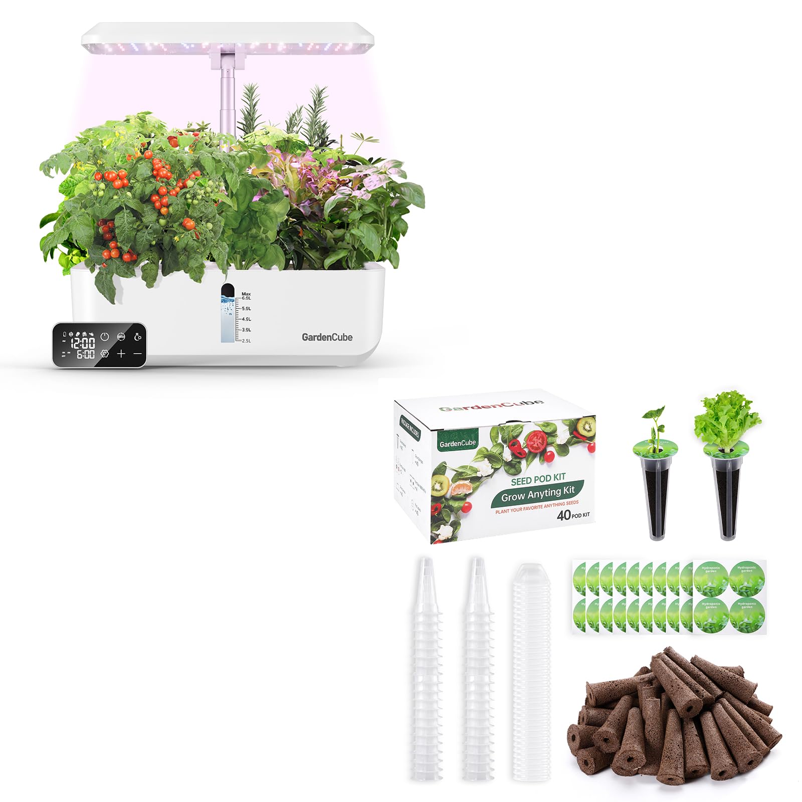 12 Remote Control Pods Herb Garden Kit Indoor White & 160 PCS Seed Pods Kit