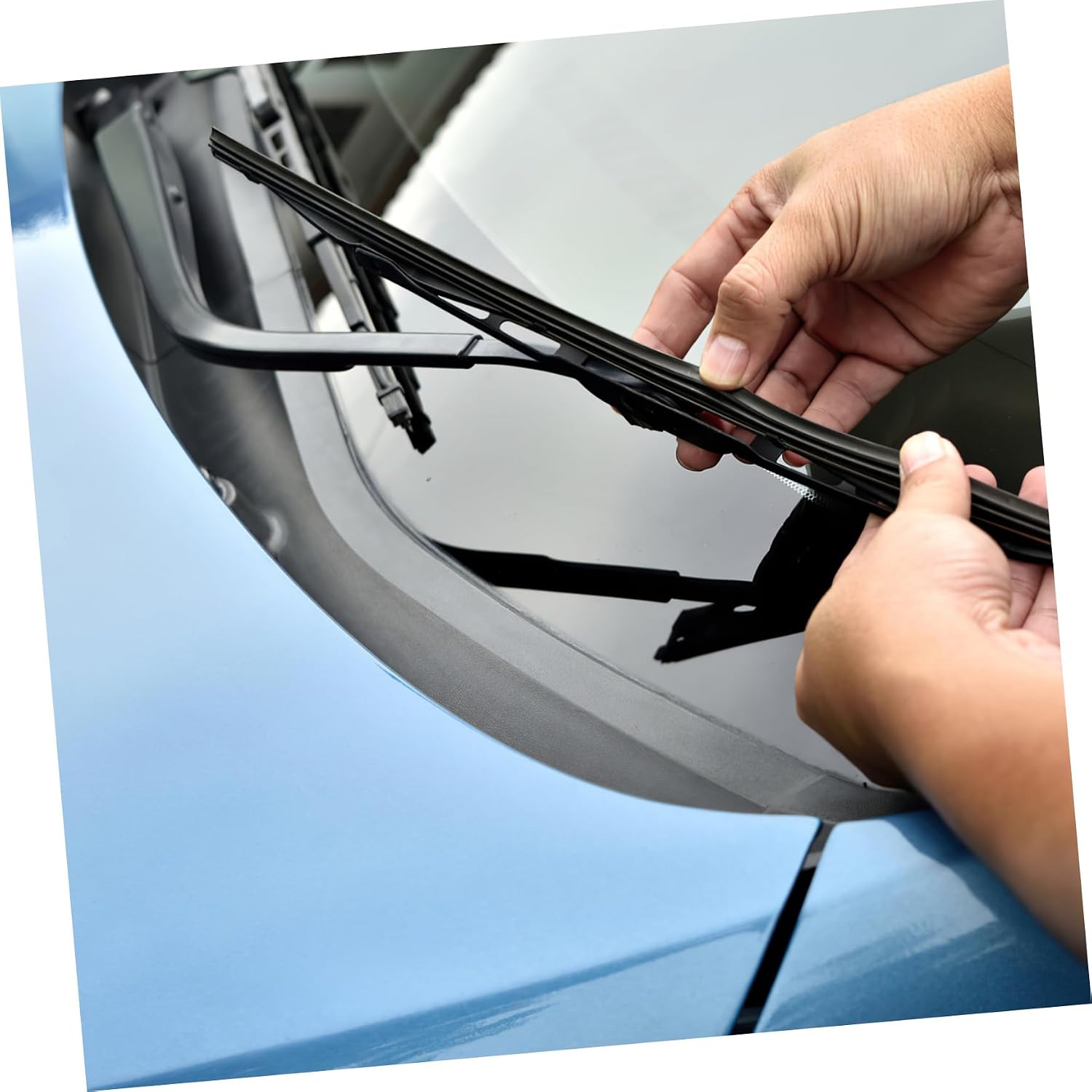 Zerodeko 10pcs Car Frameless Windshield Wiper Strips Natural Rubber Rear Wiper Blades Kit