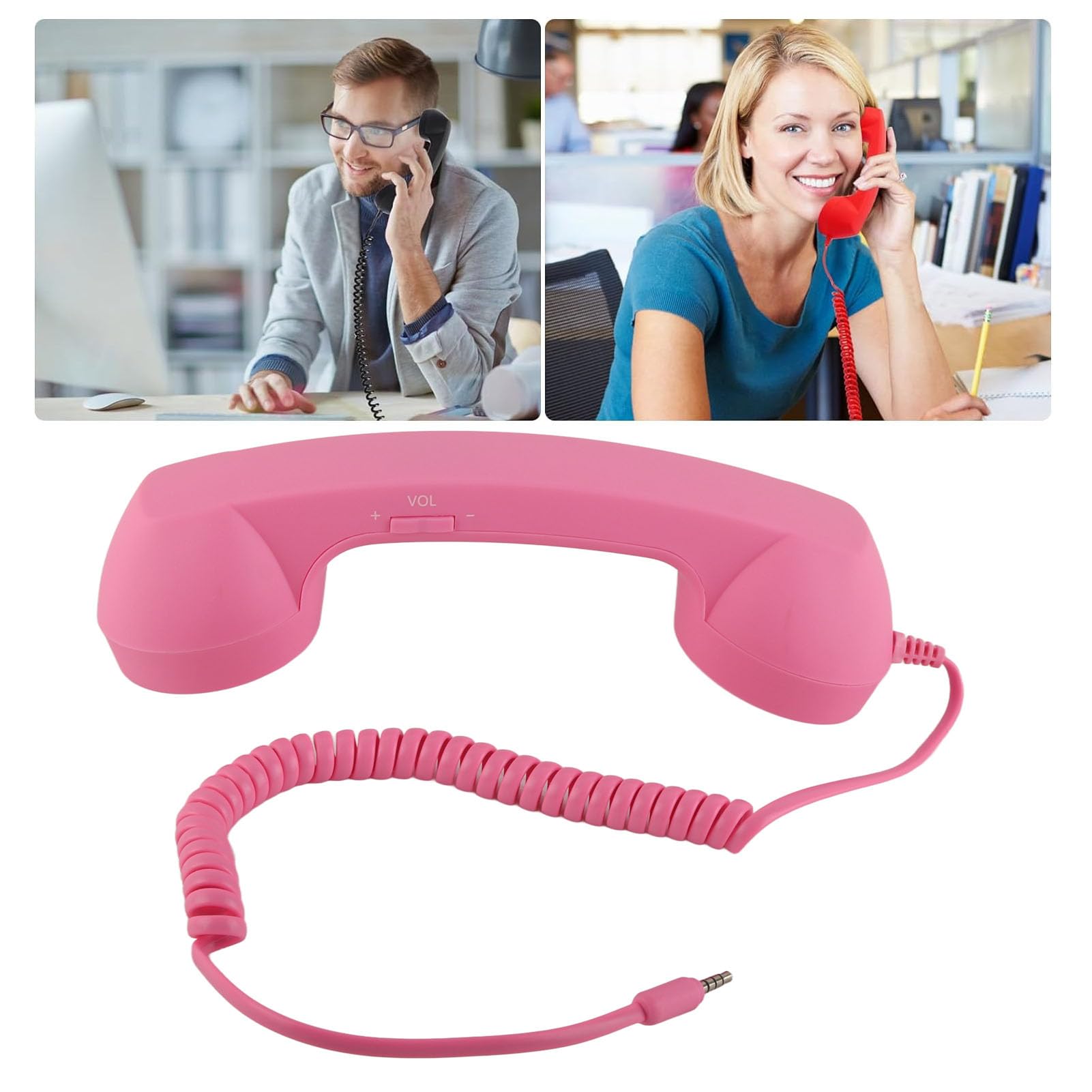 Słuchawka Telefoniczna w Stylu Retro ze słuchawką Telefonu Komórkowego 3,5 Mm, słuchawką USB do Telefonów Komórkowych, Głośnikiem i Mikrofonem o Dużej Głośności