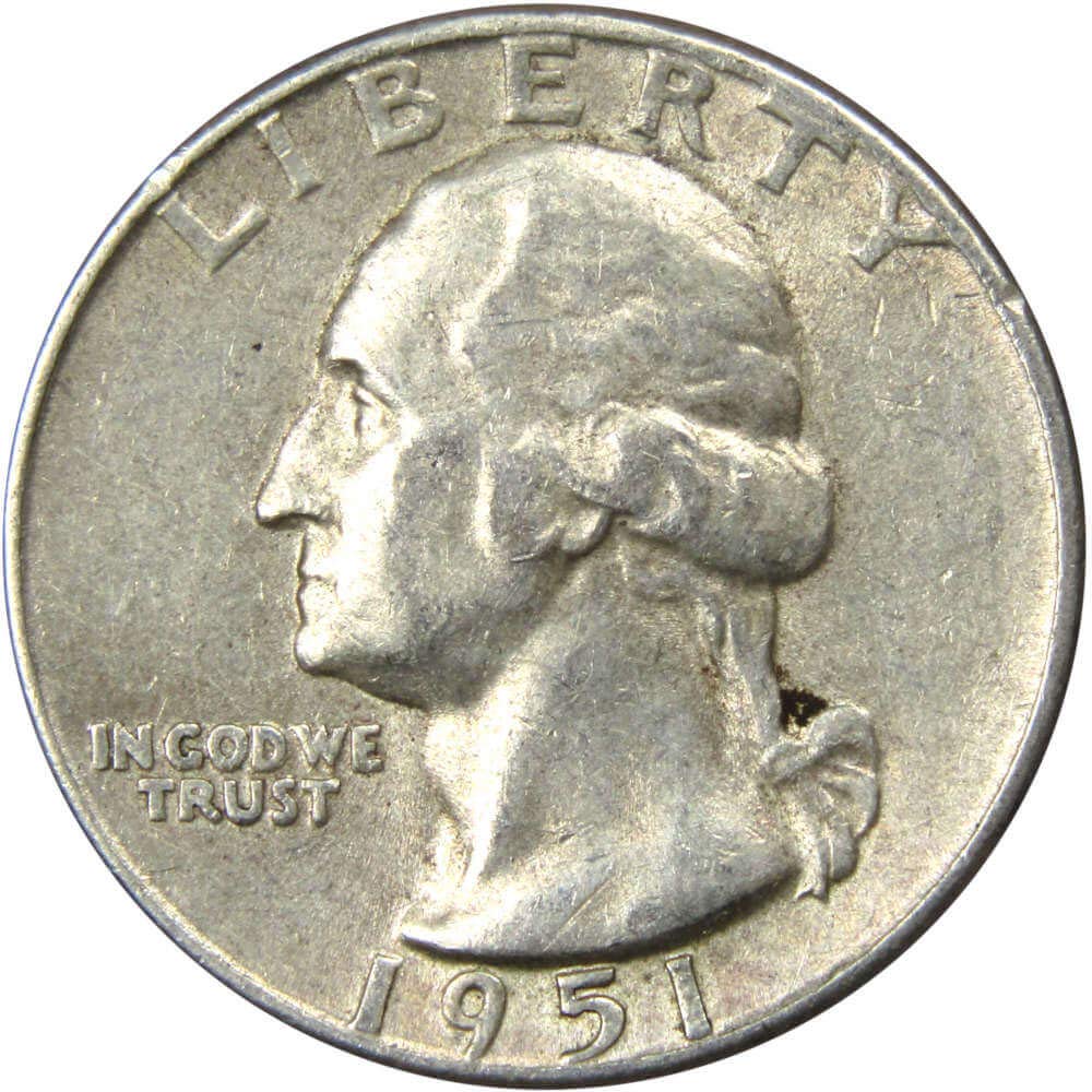 1951 D Washington Quarter XF EF Extremely Fine 90% Silver 25c US Coin Thumbnail