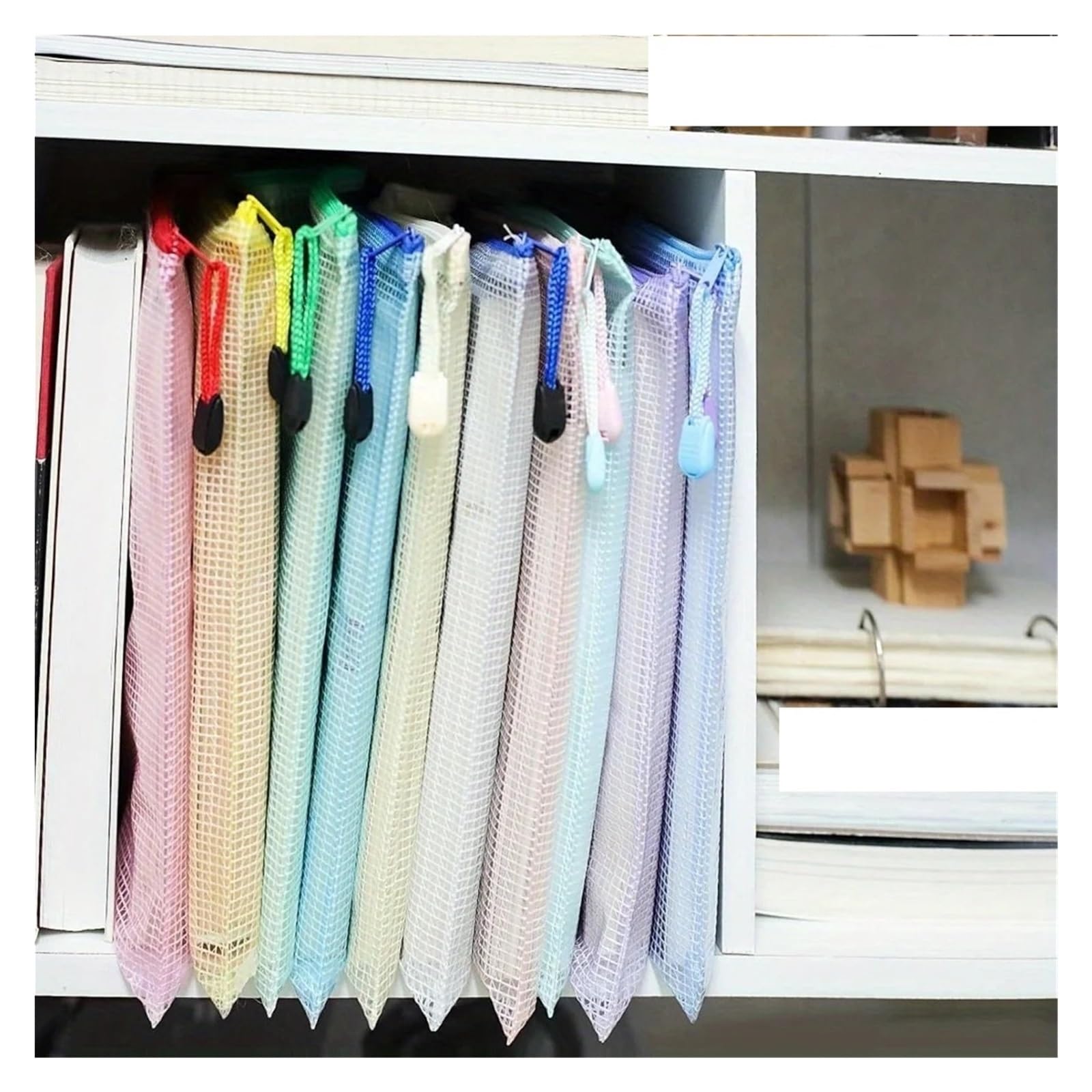 24 Stück A4 A3 Reißverschlusstaschen Dokumententasche aus mehrfarbigem transparentem PVC