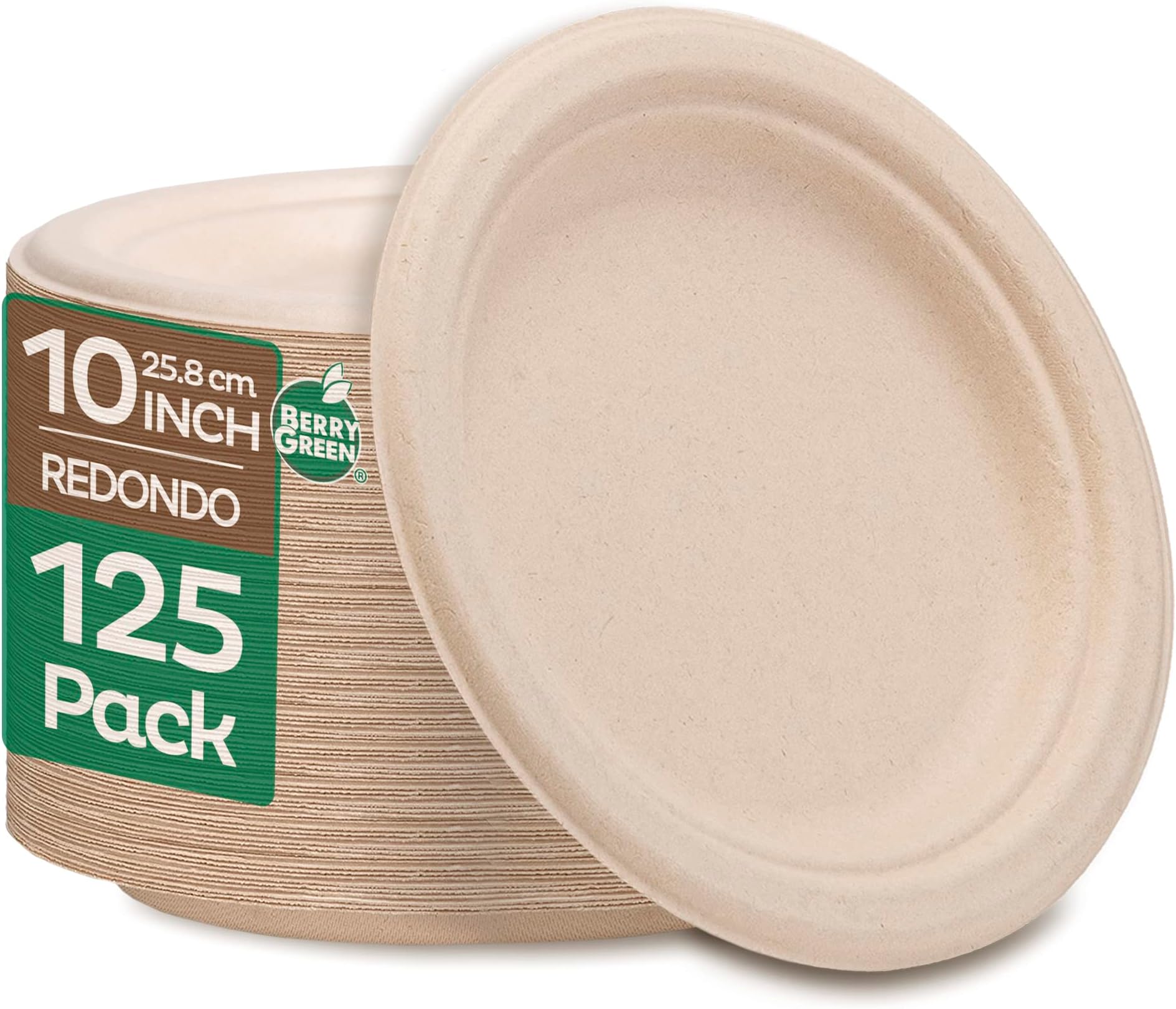 Platos Desechables 150 Unidades De Papel 23 Cm Blanco Redondo Desechable Pequeño Caña De Azúcar Desechable Vajilla Desechable Platos De Fiesta Biológicamente Biodegradables Desechables Platos De
