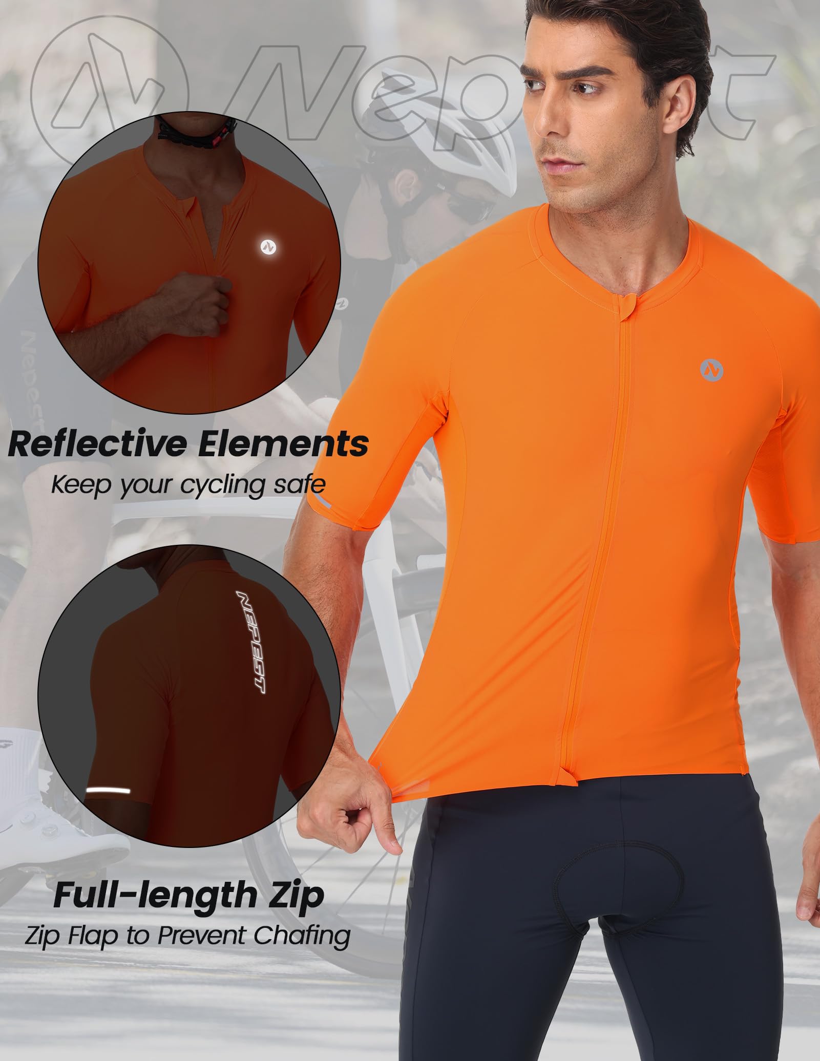 Nepest Maillot de ciclismo para hombre de manga corta, de secado rápido, transpirable, ropa de ciclismo para hombre, camiseta de ciclismo de montaña