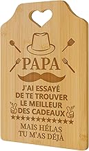 Niviy Cadeau Anniversaire Papa Planche à Découper Bambou Gravée Idée Cadeau Originale Fête des Pères Anniversaire ou Noël Planche Personnalisée Papa Chef Accessoire Cuisine Décoratif et Pratique