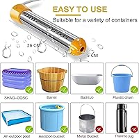 Vista 5 de Calentador de inmersión de ebullición rápida de 2000 W: compacto y portátil, apagado automático de seguridad, diseño resistente al óxido para baños