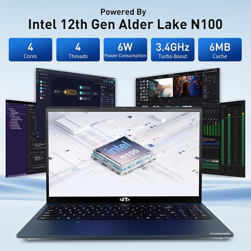 NIMO 15.6 IPS-FHD-Laptop, 16GB RAM 1TB SSD Intel Pentium Quad Core, Backlit Keyboard Fingerprint (Beat to i3-1115G4 Up to 3.4GHz) Computer for Student-Home WiFi 6 BT5.2 Win 11 image 5