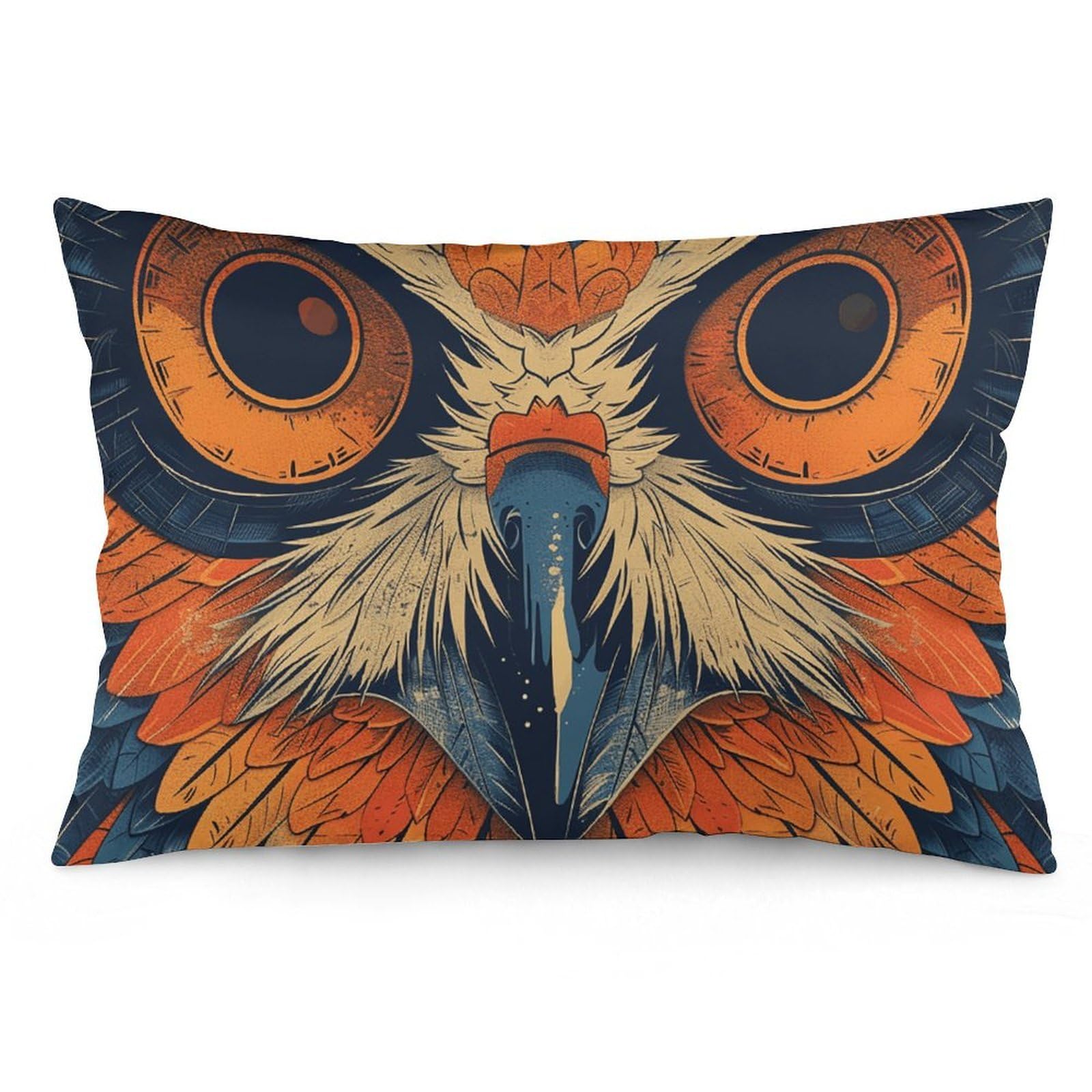 NTVOWPZO 2 Pack Decoration Throw Pillow Covers 20"x30" Pillowcases Covers Retro Color Owl Pillowcases Modern Farmhouse Home Decor Sofa Cushions Covers for Couch Bed Living Room