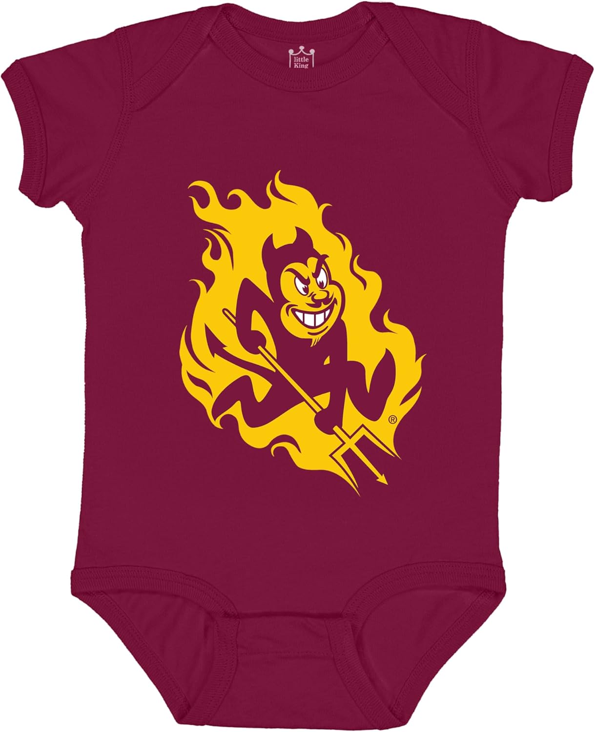 Little King NCAA Short Sleeve Romper-Big Logo 100% Cotton-Sizes 0-3M 6M 12M 18M - Image 2