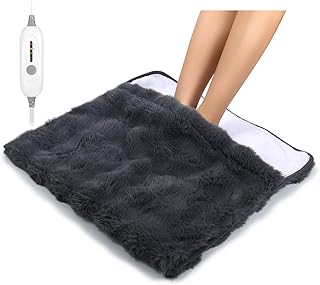 Electric Foot Warmer, Luxury Faux Fur Heating Pad for Feet Pain Relief Cramp, Heated