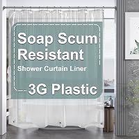 AmazerBath Clear PEVA Shower Curtain Liner 72x72 - Waterproof Lightweight with 3 Magnets & 12 Rustproof Grommets