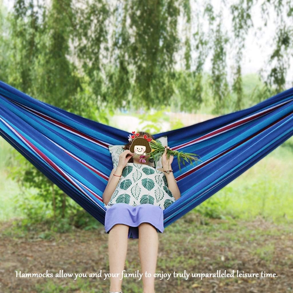 Sturdy Outdoor Hammock Garden Hammock Outdoor Camping Hammock Anti-Rollover Hammock Household Hammocks Outdoor Swing Hammock 3-4 Person Large Capacity Hammock