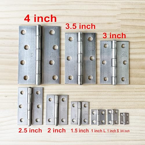 Miniatura 7 de 10 bisagras plegables de acero inoxidable 304 de 2.5 pulgadas, bisagras de puerta para tapa de caja, tapa de joyero de madera (2.480 in x 1.614 in x