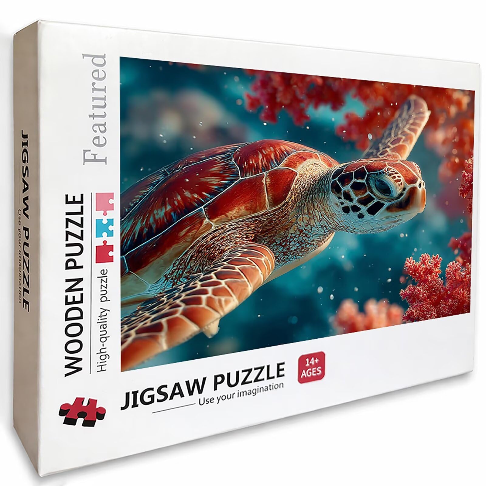 Zwierzę Drewniane Puzzle Turtle Puzzle 5000 sztuk dla dorosłych z kompaktowym pudełkiem 156 x 105 cm, wymagające puzzle, DIY kreatywne gry logiczne dla mężczyzn kobiet, dekoracja na lato prezent, U