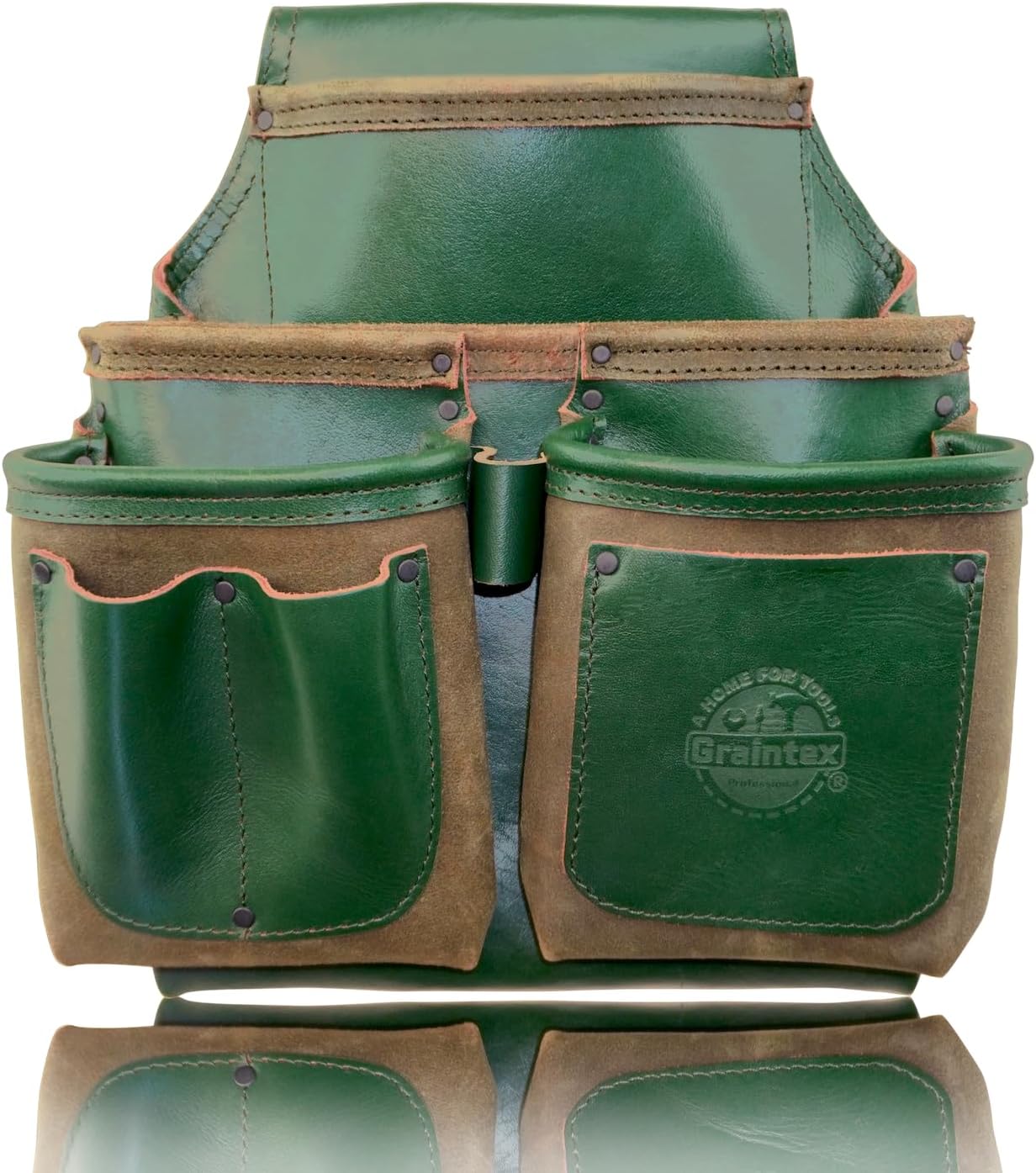 Graintex Ambassador Series 8 Pocket Framers Professional Nail & Tool Pouch Durable and Versatile Genuine Top Grain Leather for Framers, Constructors, Electricians, Plumbers, Handyman