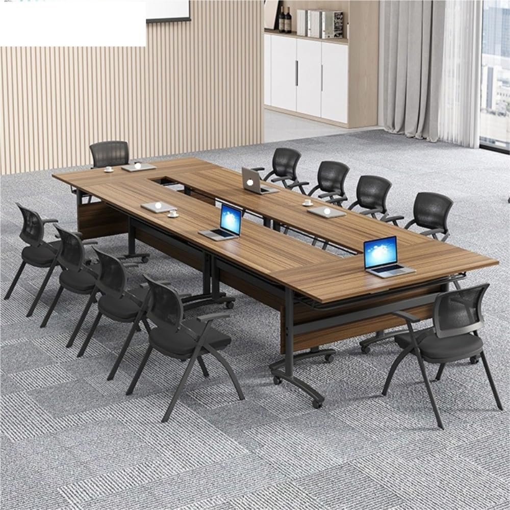 Tavolo da conferenza pieghevole per allenamento, mobile e modulare, per aule e riunioni, 180 x 40 x 75 cm, salvaspazio, facile da montare