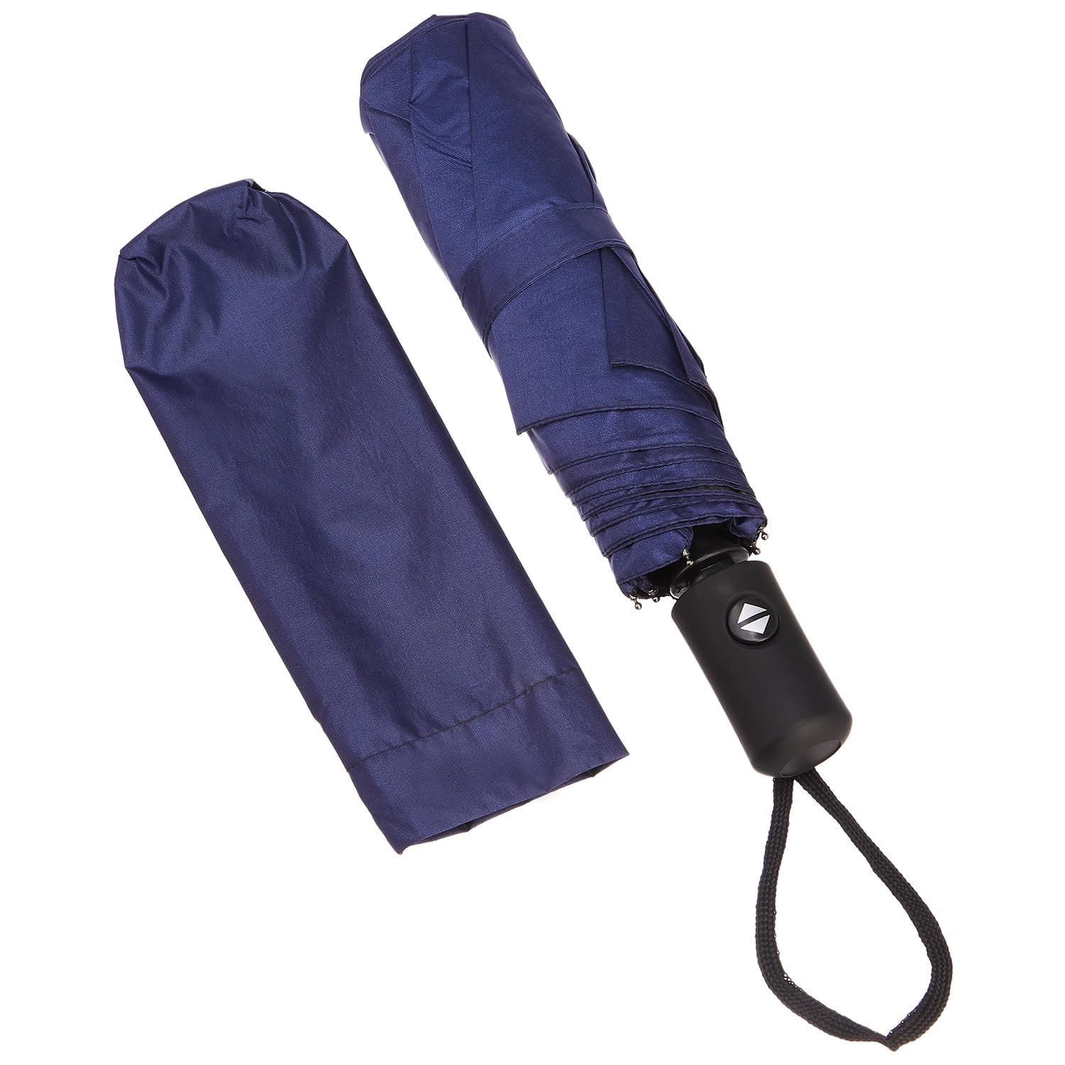 PRANIJ One-Click Auto Open/Close 3-Fold Travel Umbrella For Women, Men, & Kids, Sun & UV Protection Compact Lightweight Windproof Umbrella for Rain (Navy Blue)