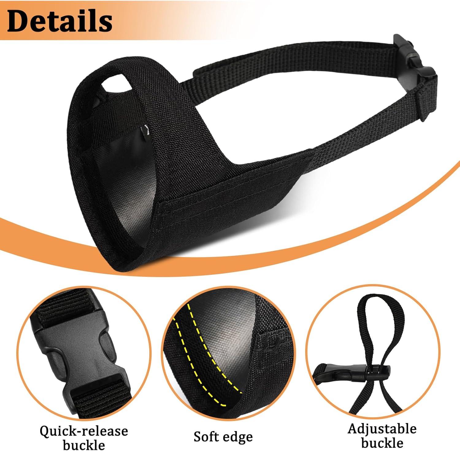 Basket Muzzle(BK-M) & Fabric Muzzle(XL) Set for Pitbull Rottweiler Anti Fighting Chewing